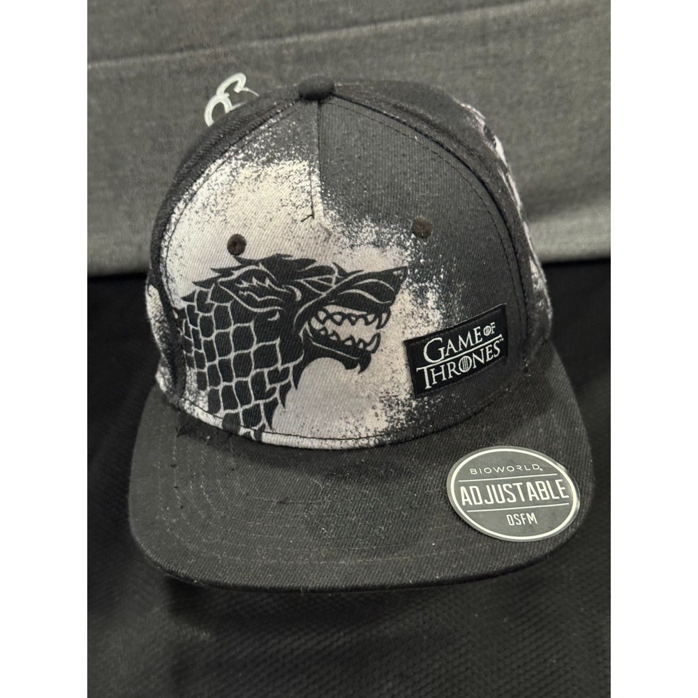 Bioworld Cap Men's One Size Black House Stark Print Game of Thrones Snapback Hat